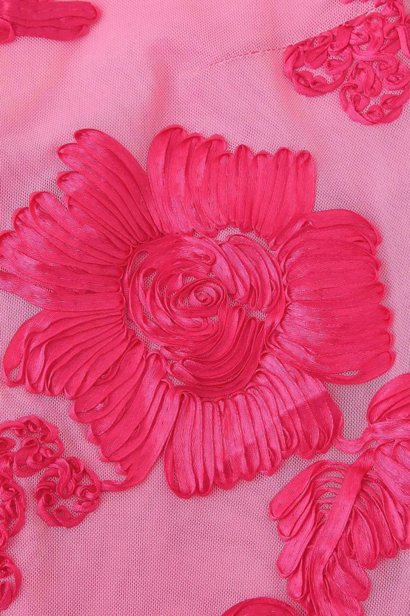 Barbara Floral Applique Mesh Maxi Dress