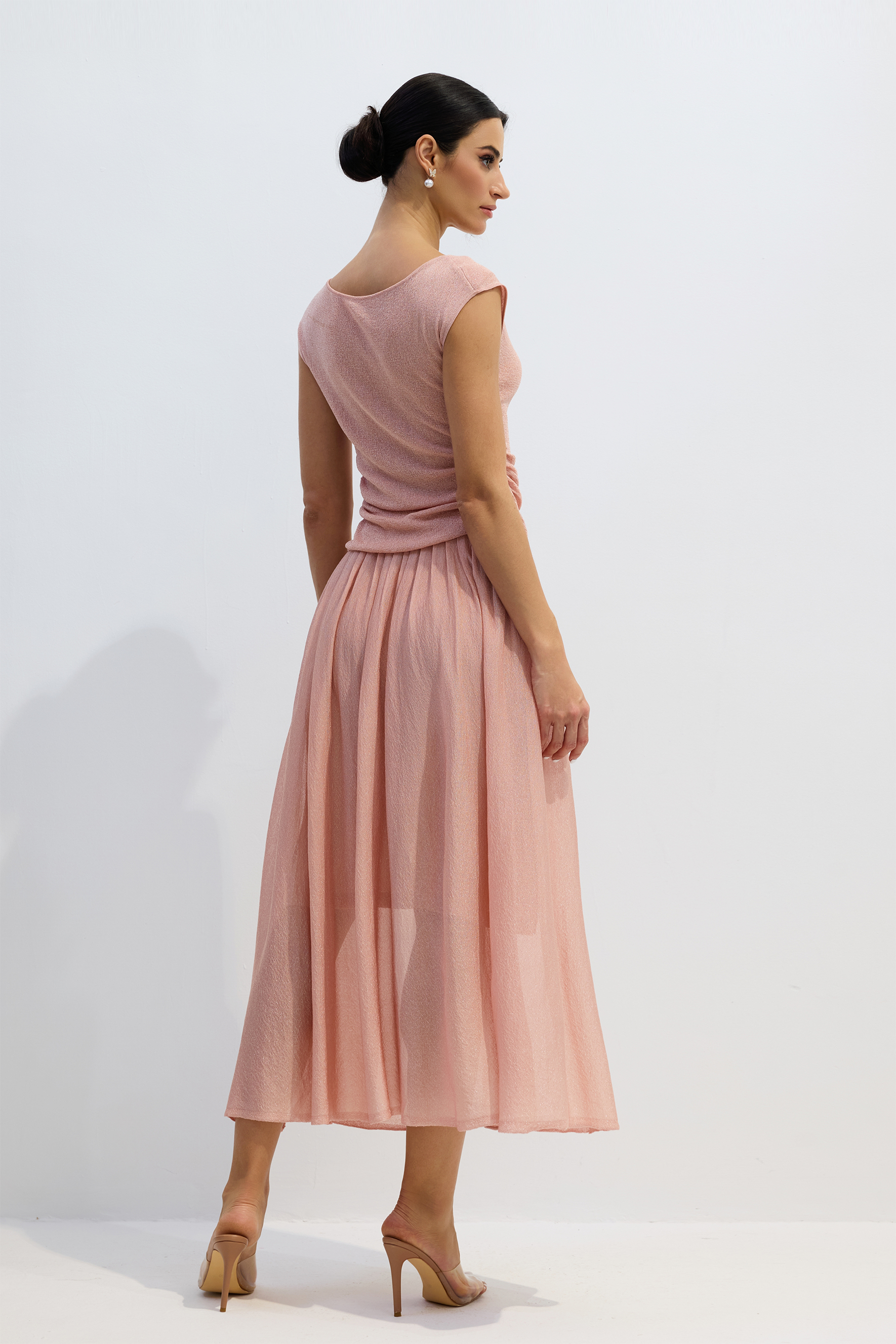 Lois Cap Sleeve Ruched Top & Skirt Set