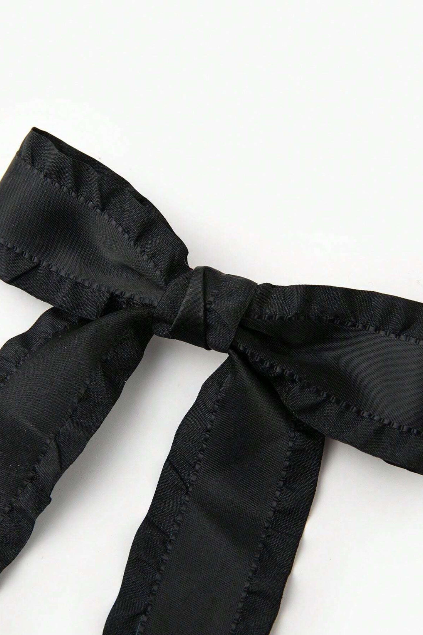 Ruffle Edge Bowknot Satin Hair Clip