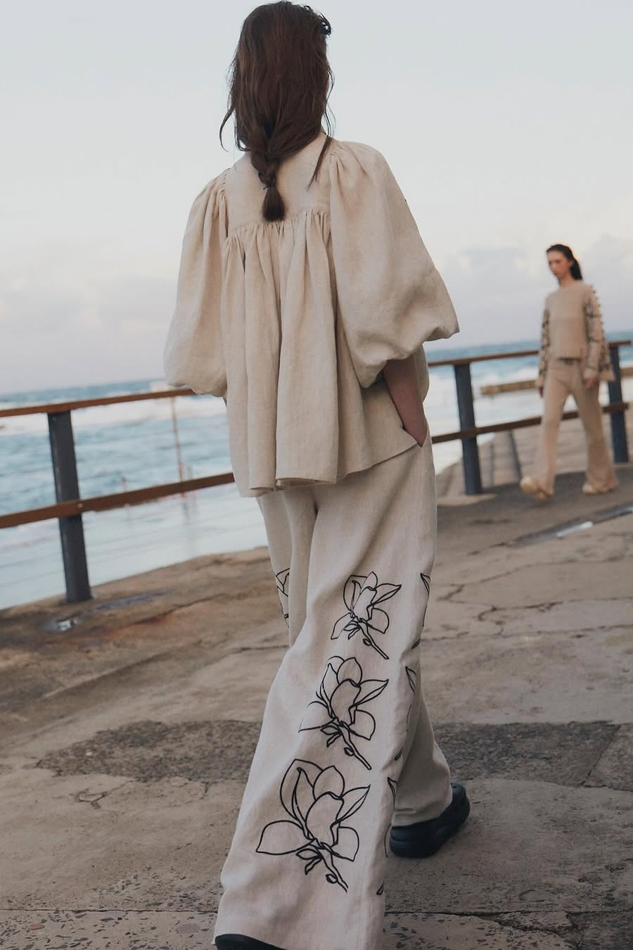 Liz Embroidered Floral Shirt & Pants Set