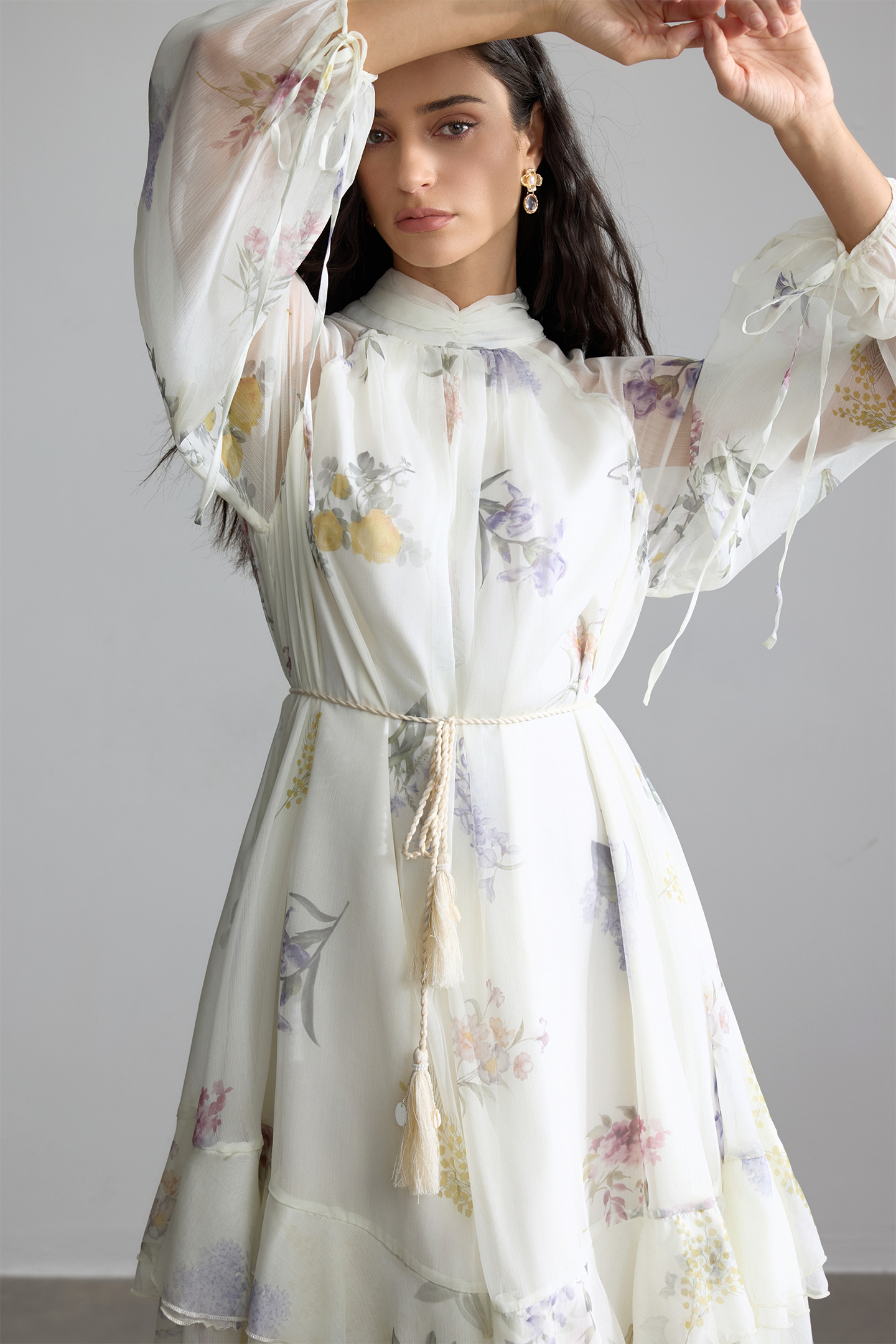 Renee Floral Print Puff Sleeve Maxi Dress