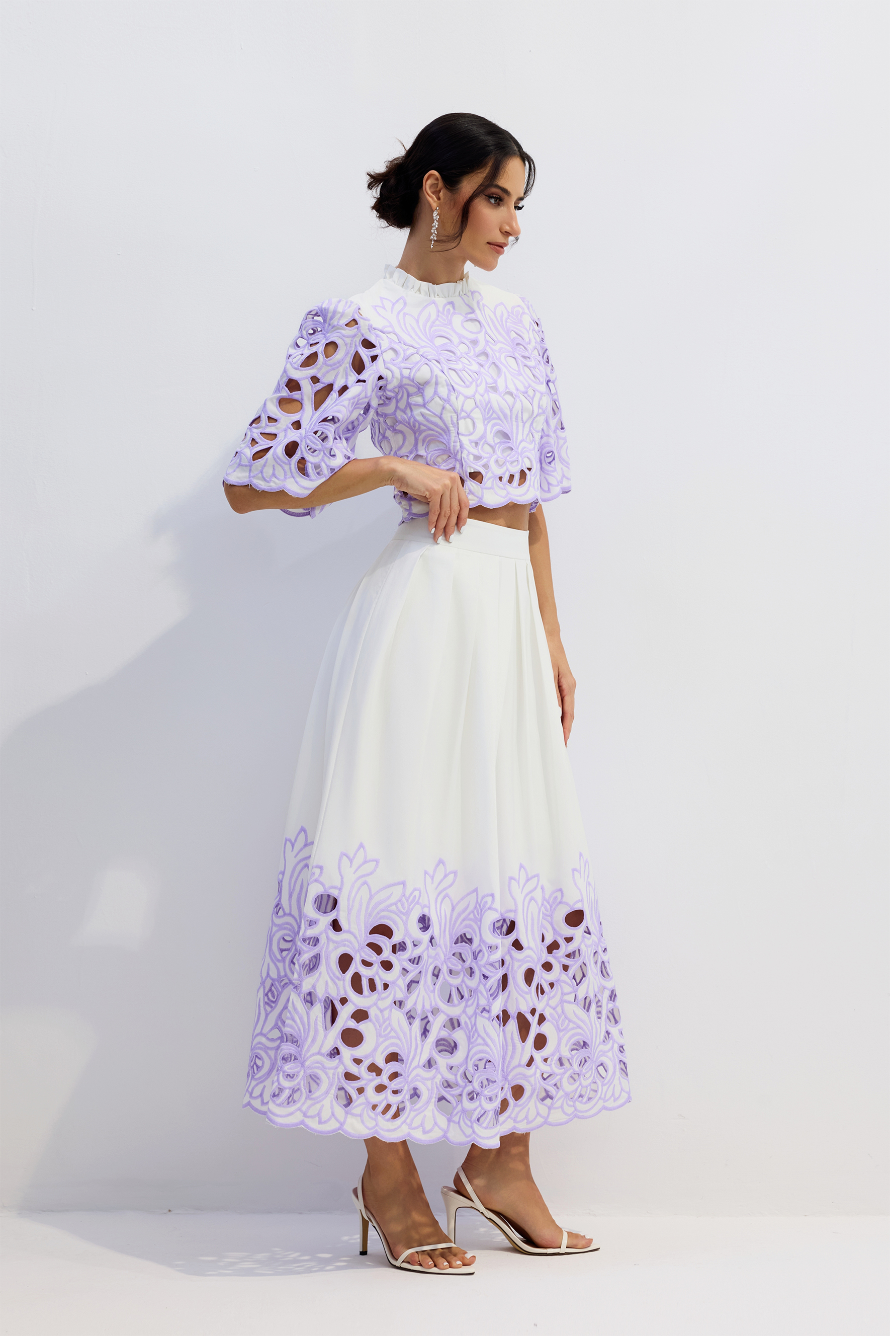 Kelly Floral Embroidered Two-Piece Set