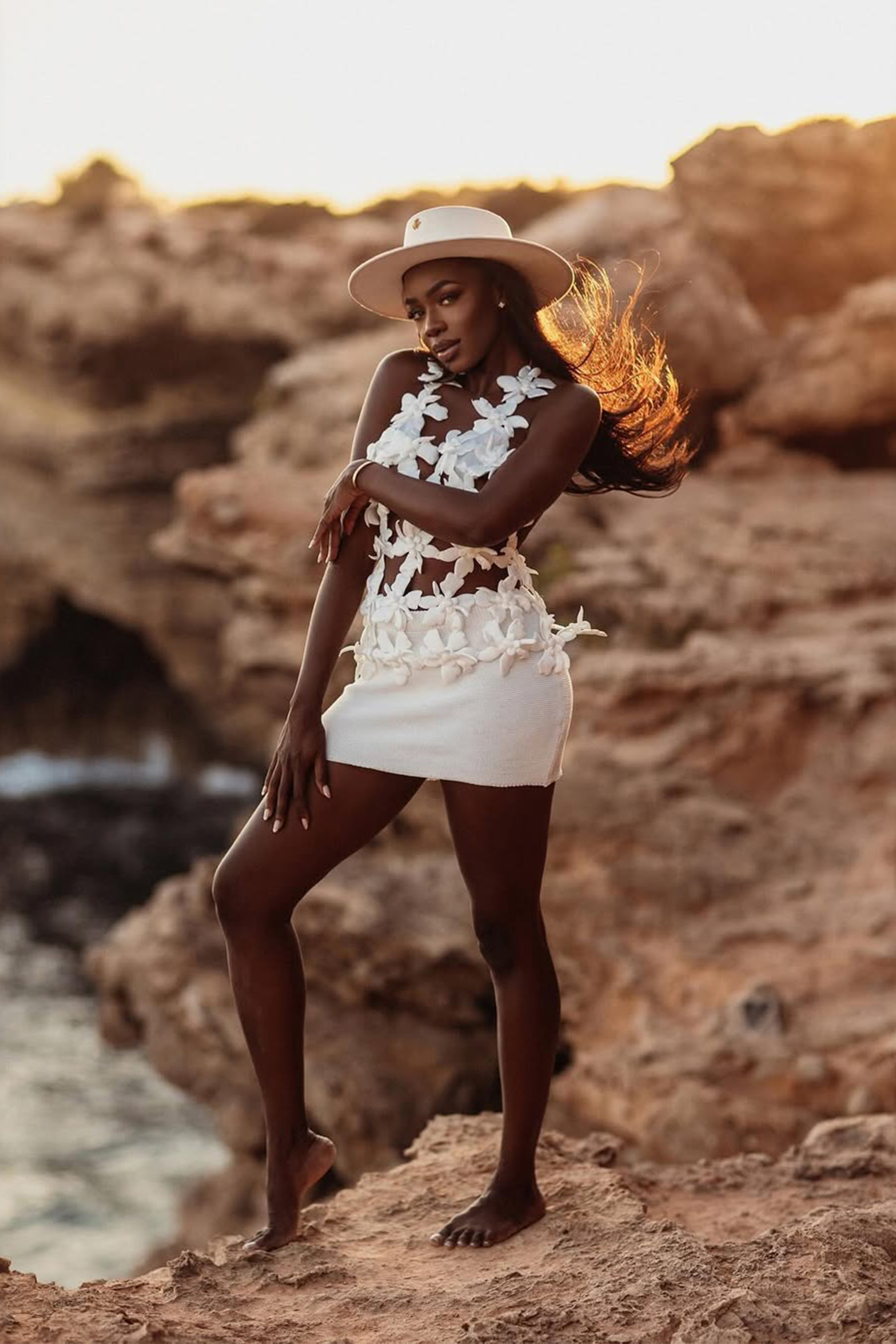 Lorraine Floral Applique V-neck Top