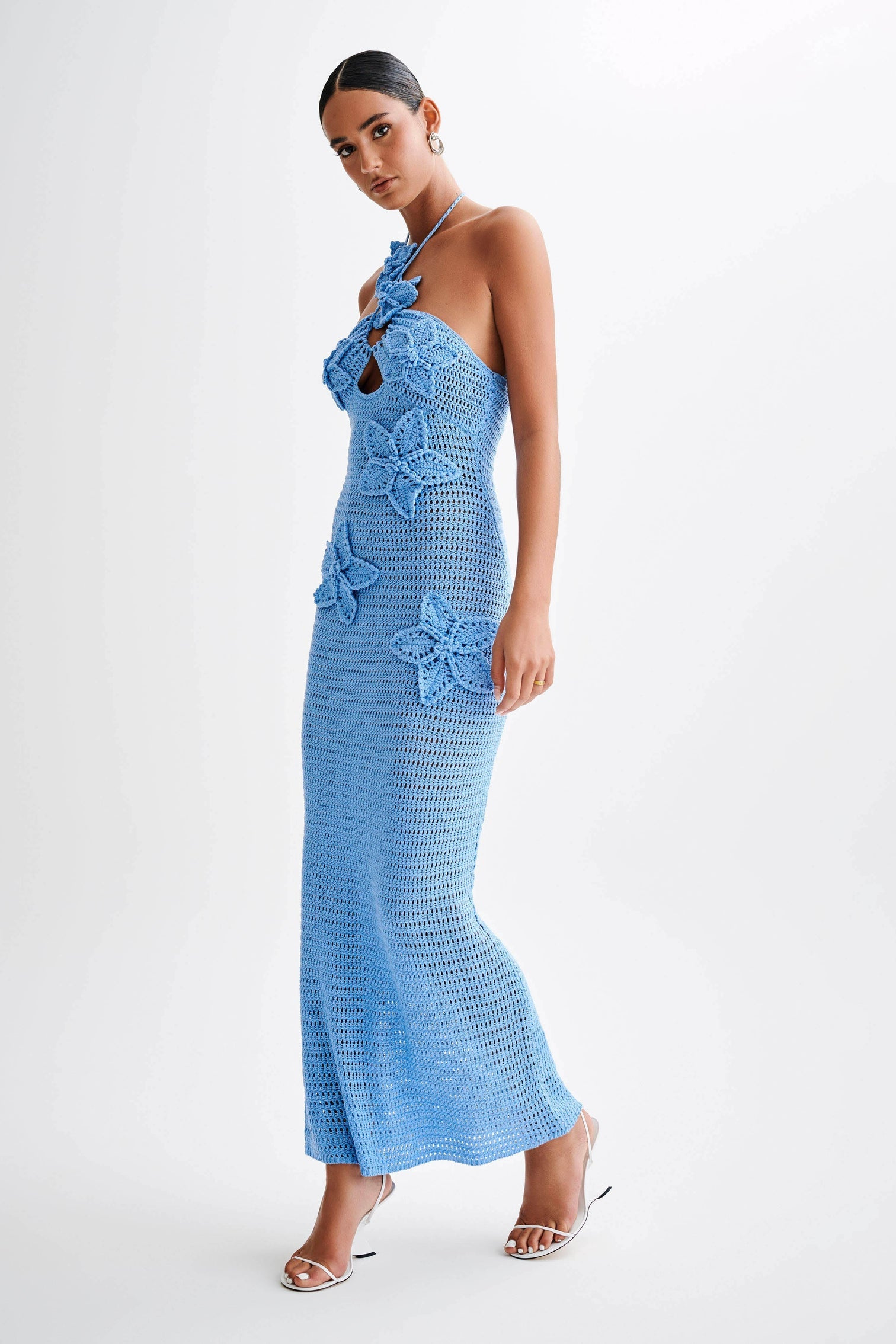 Beverly Floral Applique Crochet Maxi Dress
