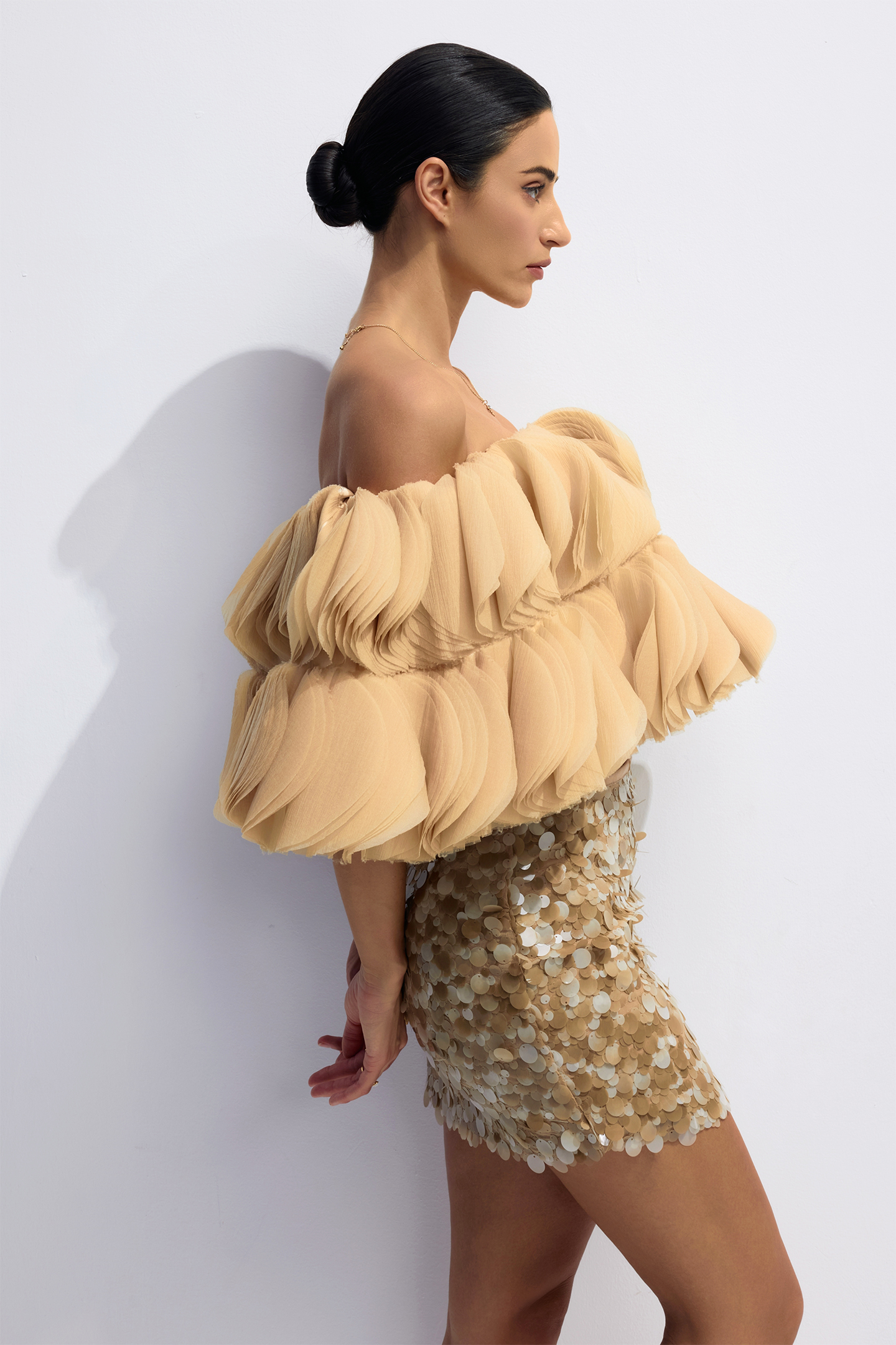 Lillian 3D Petal Off Shoulder Crop Top