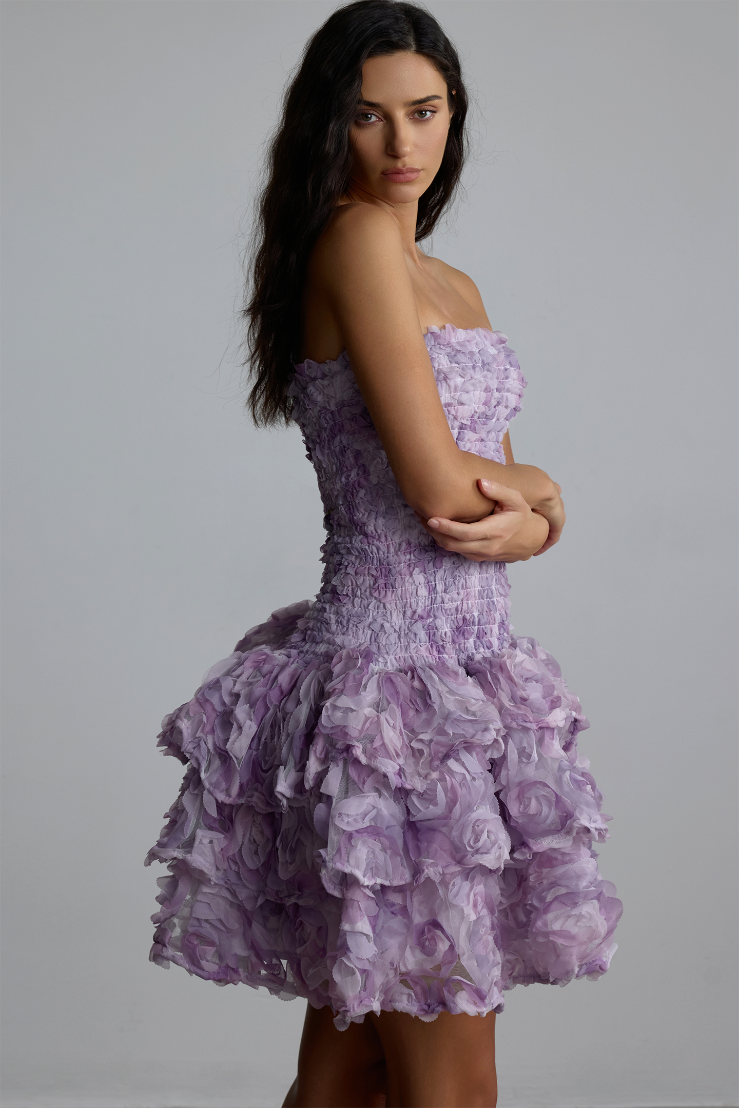 Erika Rose Applique Strapless Mini Dress