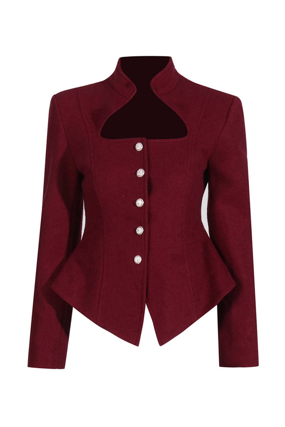 Edwina Stand Collar Cutout Blazer