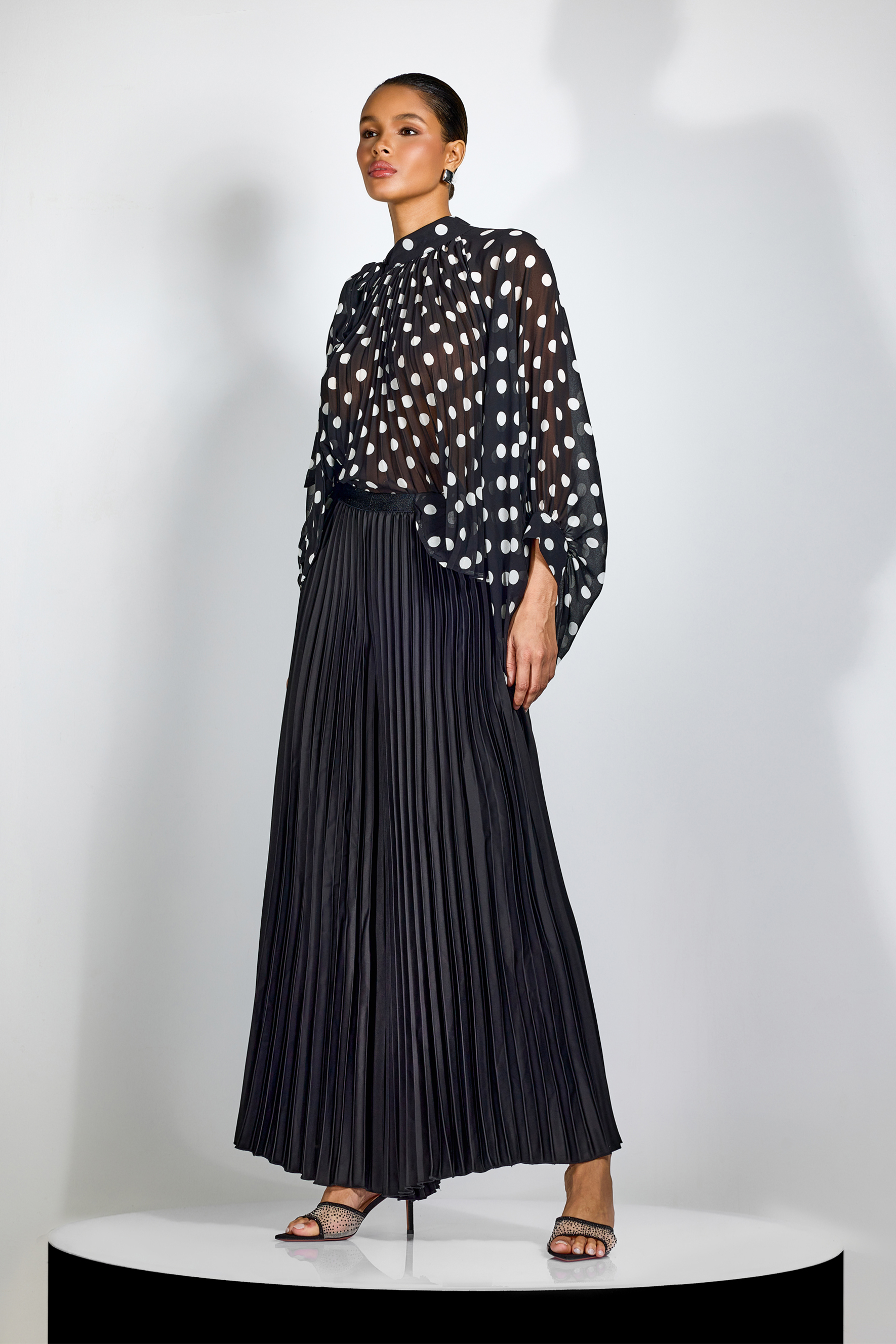 Vania Polka Dot Sheer Chiffon Blouse