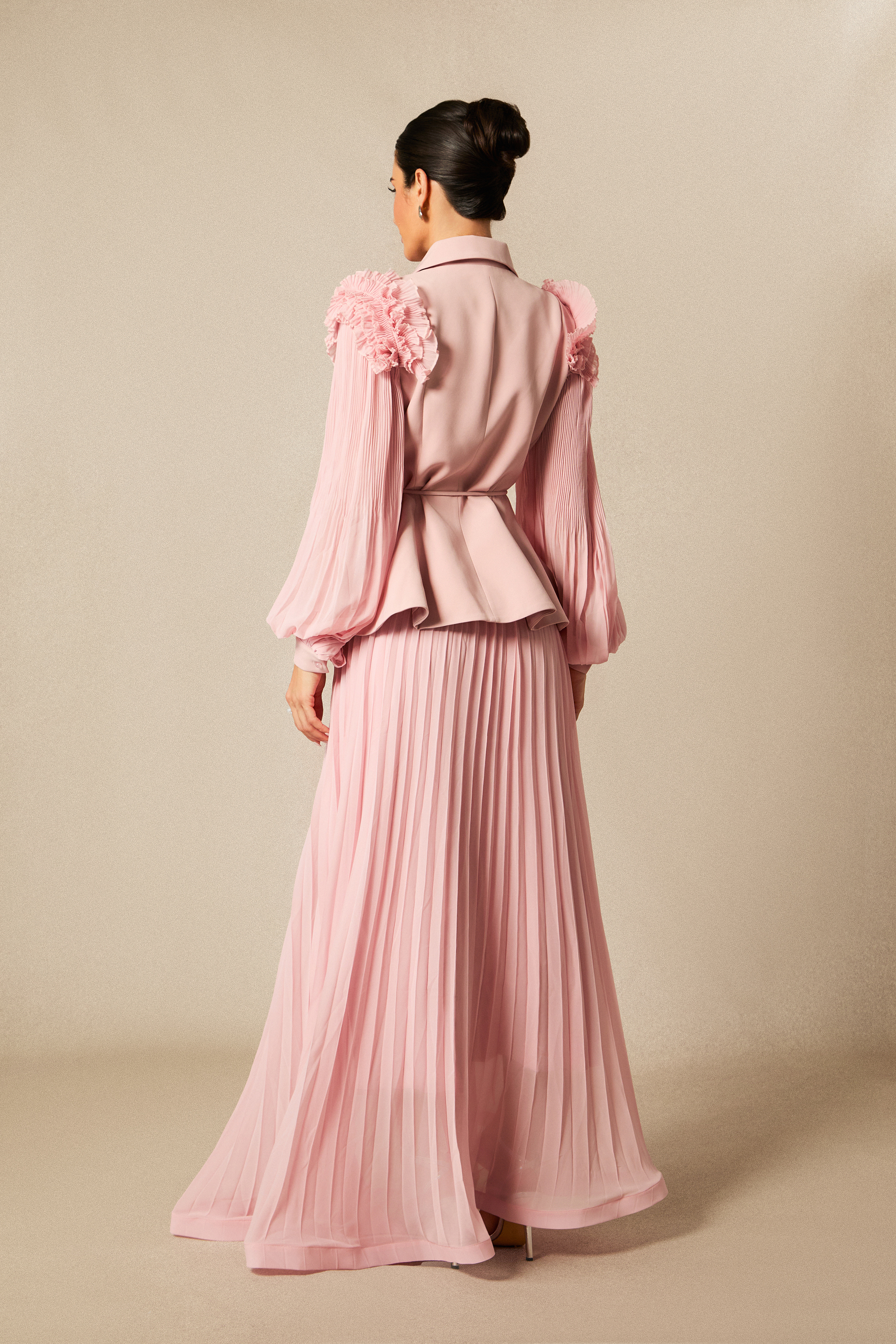 Julia Double Breasted Top & Pleated Skirt Set