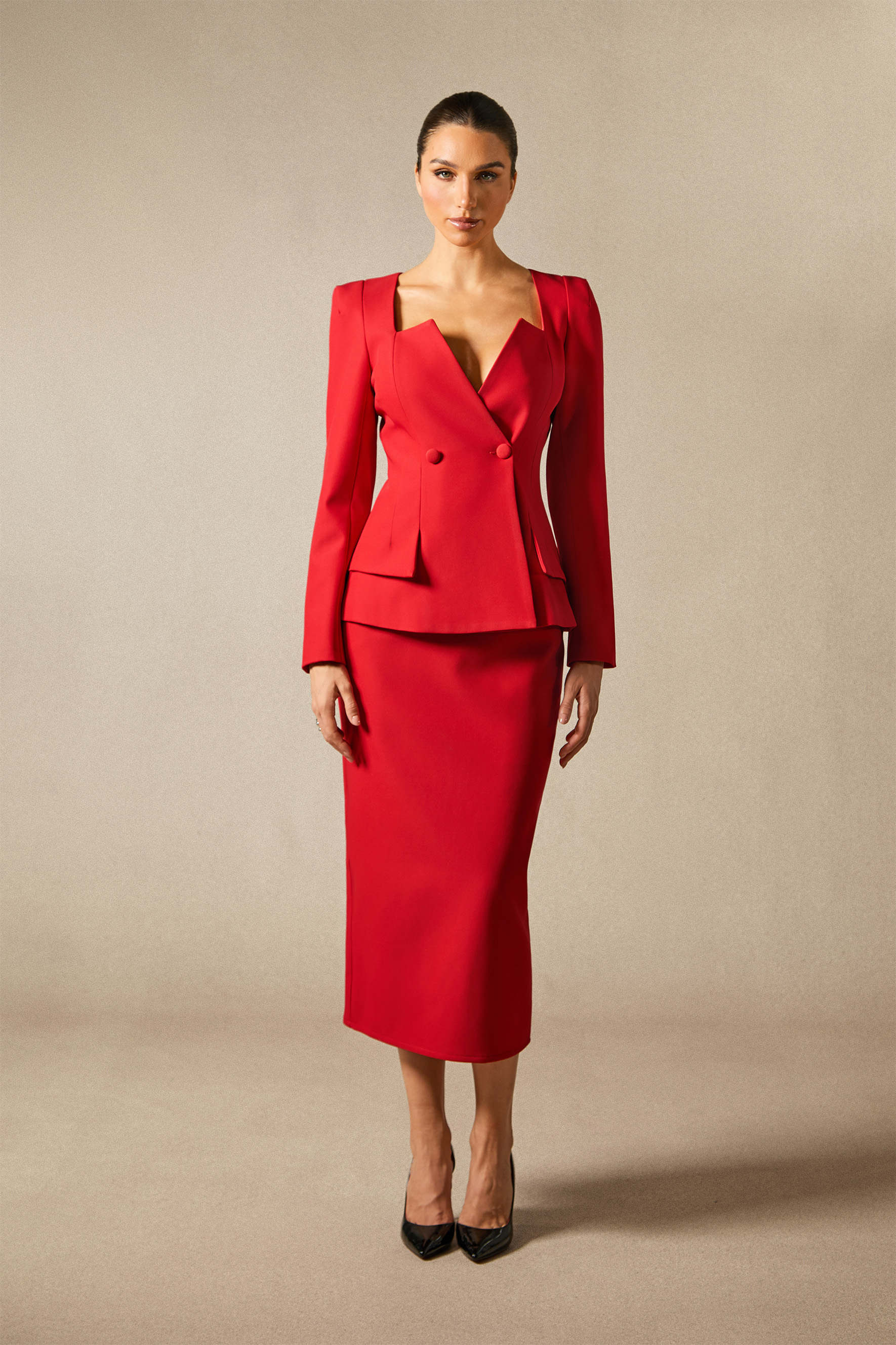 Anna Double Breasted Blazer & Pencil Skirt Set