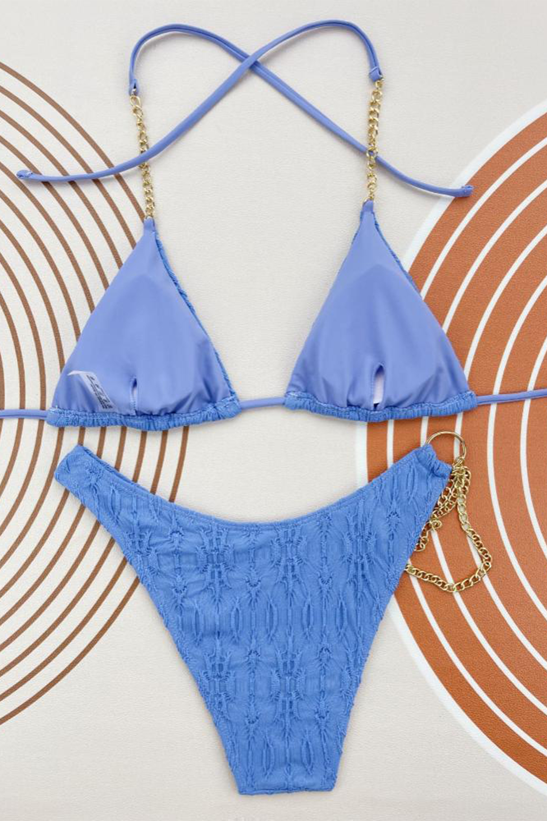 Jessie Plisse Metal Chain Bikini