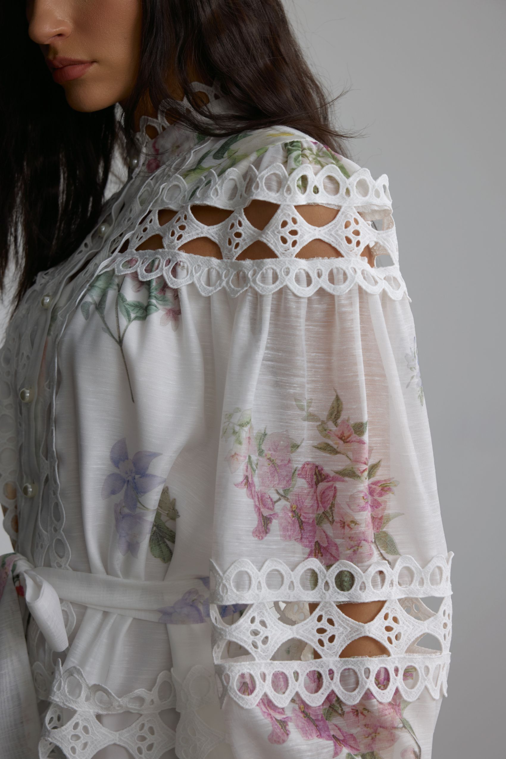 Alice Floral Print Lace Panelled Mini Dress