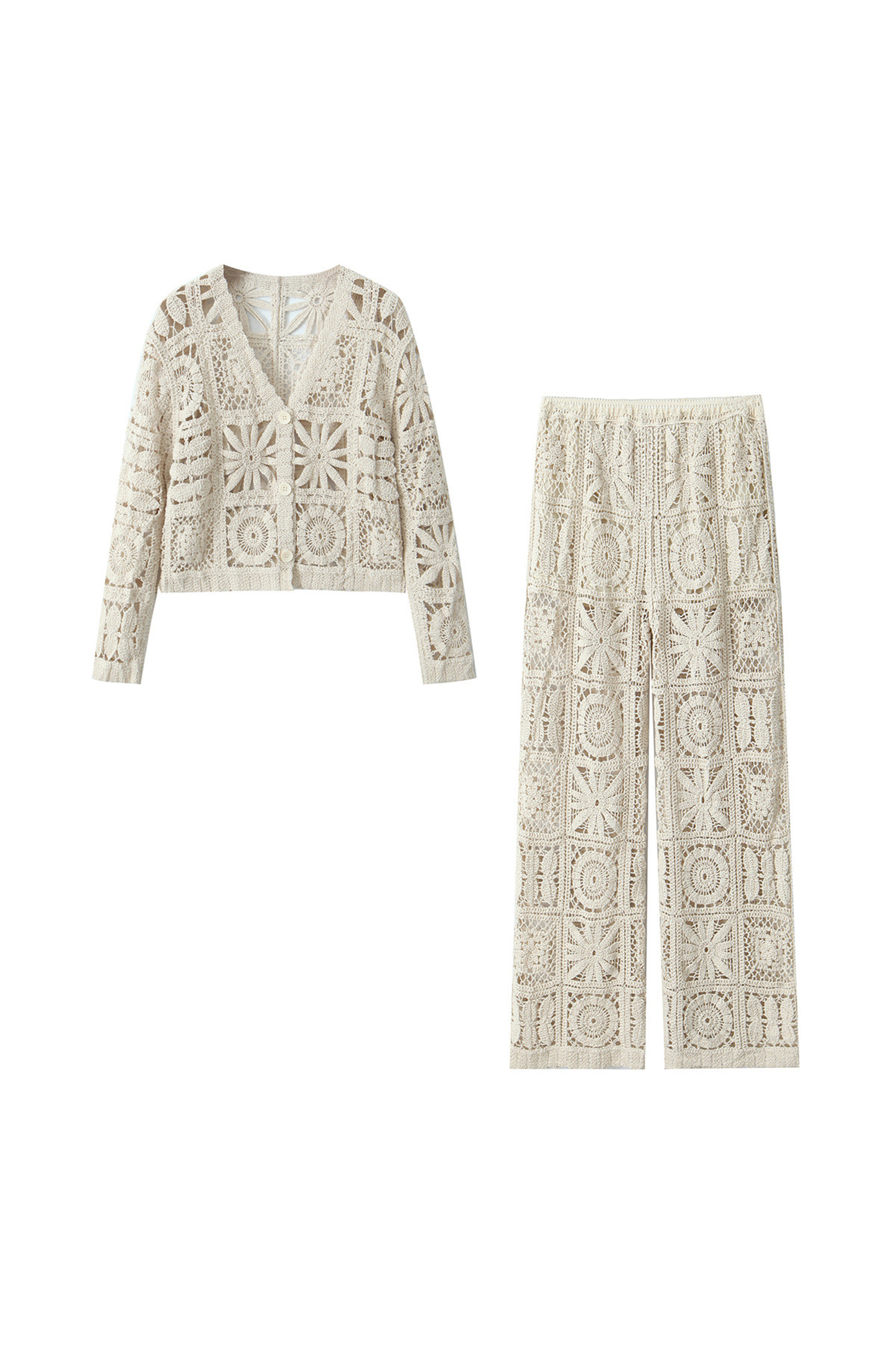 Grace Floral Crochet Knitted Set