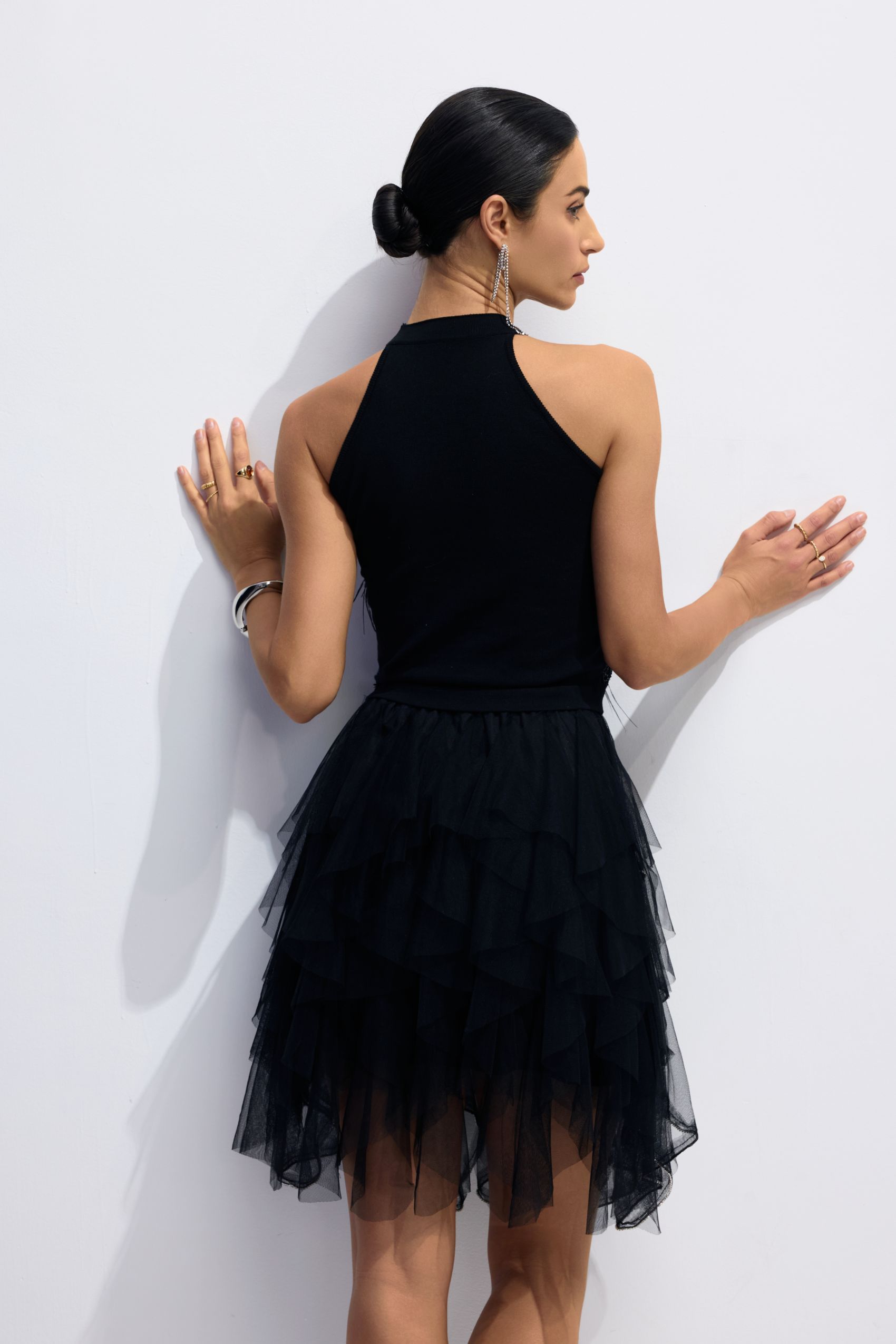 Sheila Halter Neck Beaded Floral Top