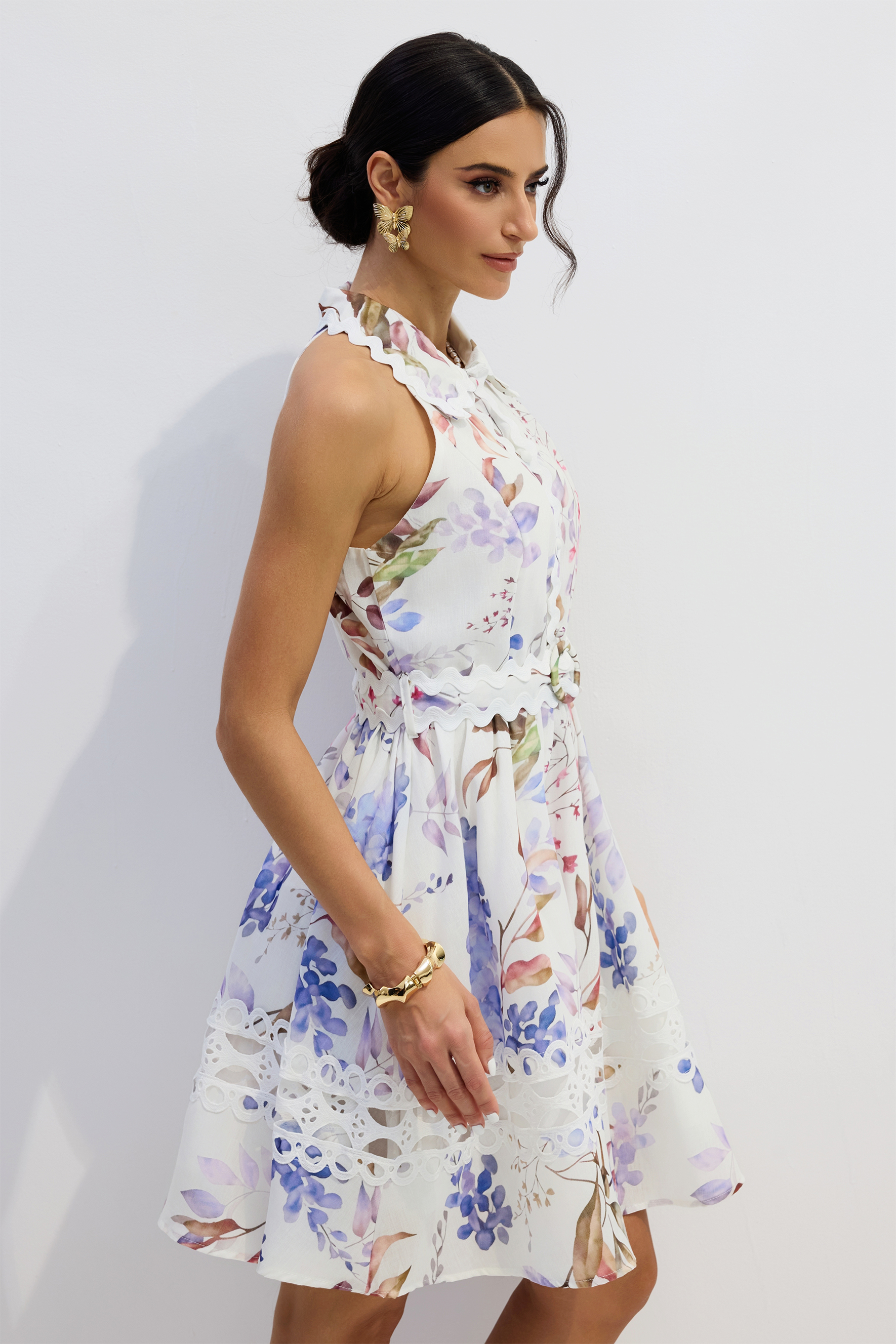 Eliza Floral Print Sleeveless Mini Dress