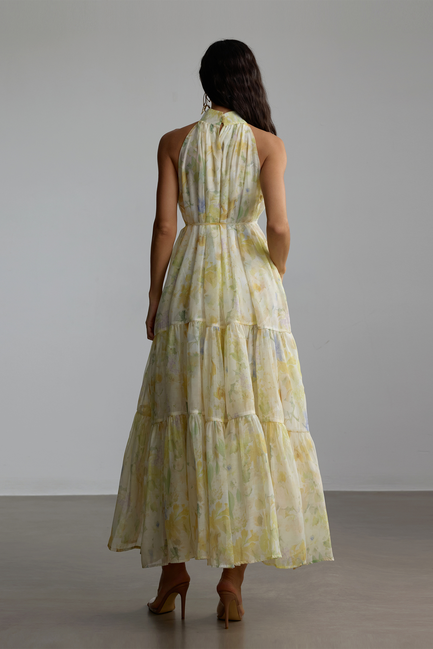 Fiona Floral Print Sleeveless Maxi Dress