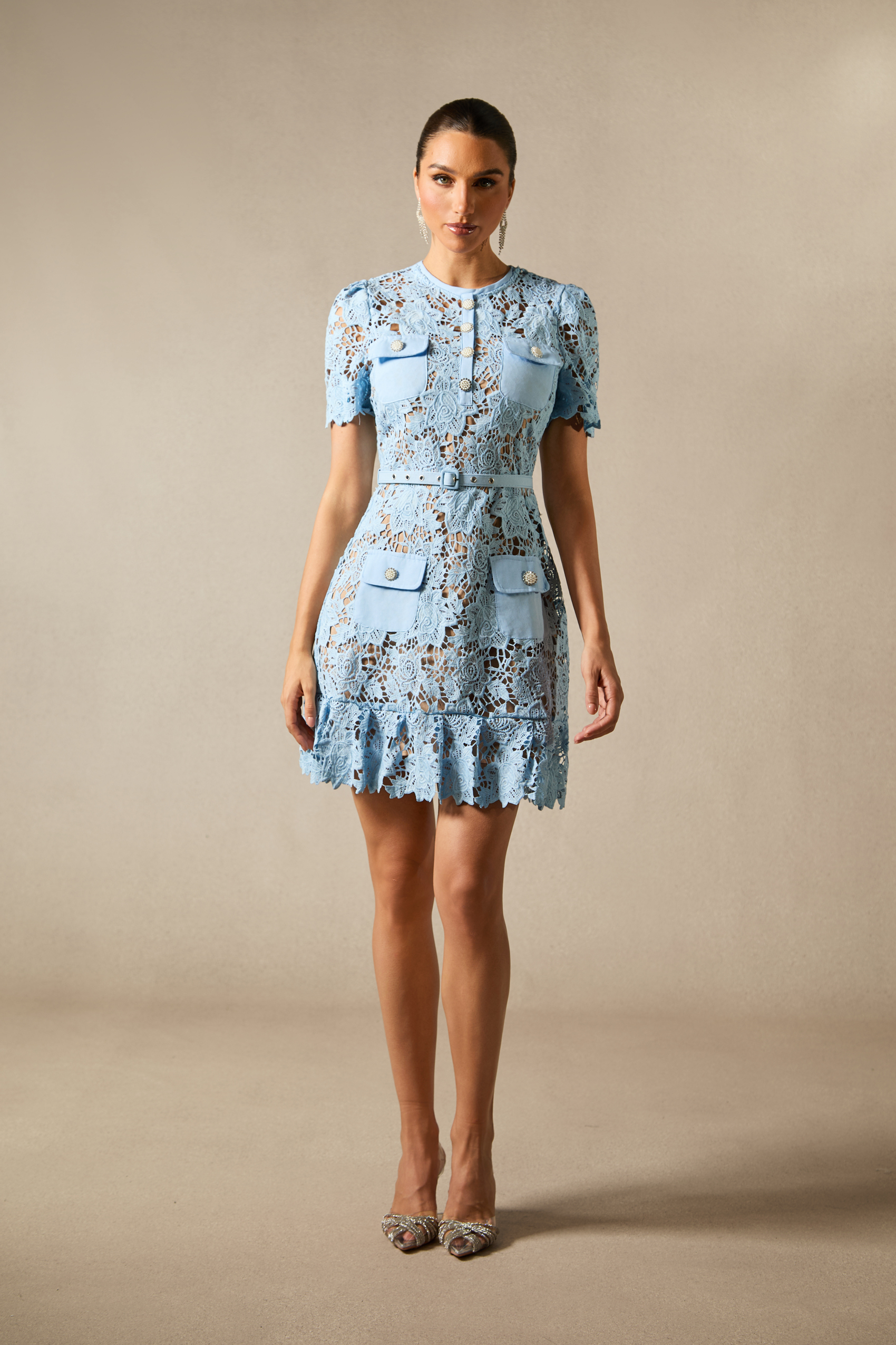 Renata Floral Embroidered Lace Mini Dress