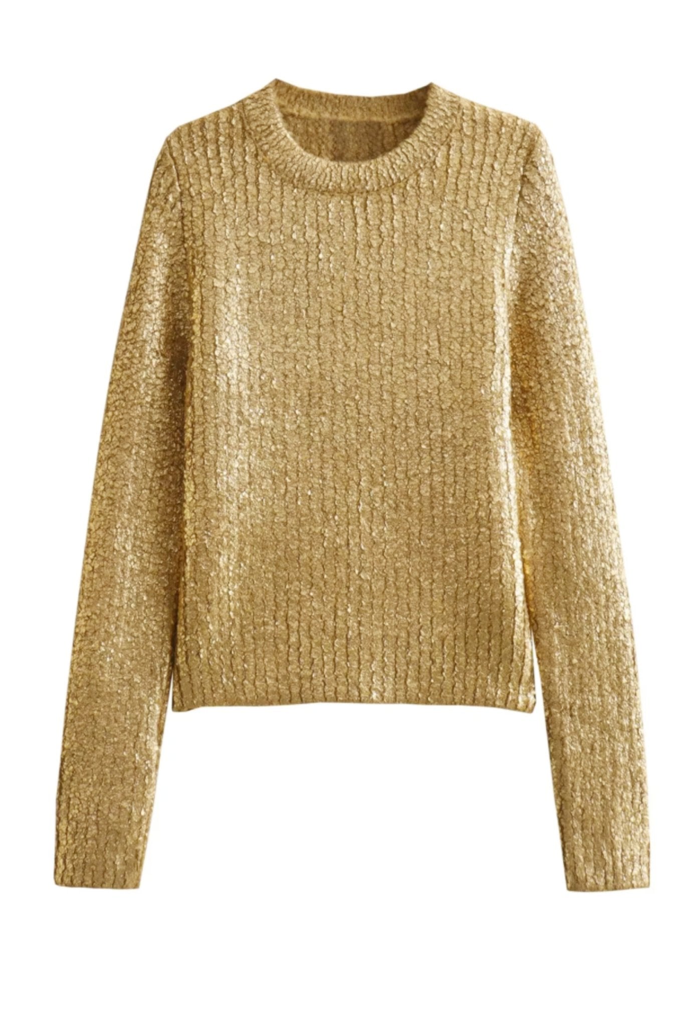 Freda Textured Metallic Knit Sweater